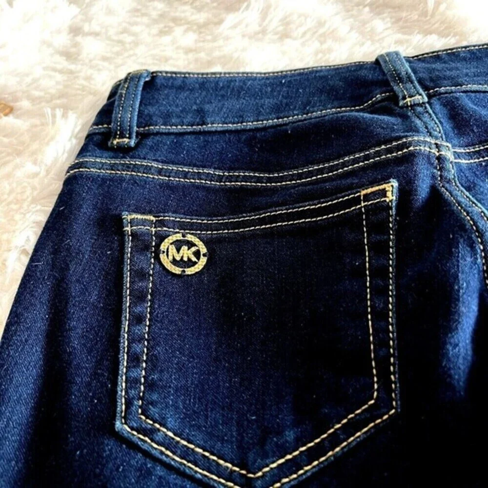 Michael‎ Kors High Waist Basics Straight Jeans Women's Size 2 Overdyed Indigo